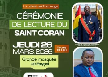 Guinée : les artistes organisent une cérémonie de lecture du Saint Coran à la Grande Mosquée Fayçal en hommage au président Mamadi Doumbouya