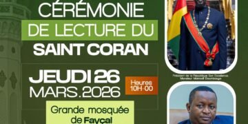 Guinée : les artistes organisent une cérémonie de lecture du Saint Coran à la Grande Mosquée Fayçal en hommage au président Mamadi Doumbouya