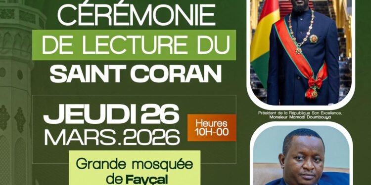 Guinée : les artistes organisent une cérémonie de lecture du Saint Coran à la Grande Mosquée Fayçal en hommage au président Mamadi Doumbouya